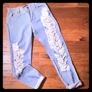 Distressed jeans